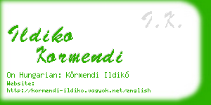 ildiko kormendi business card