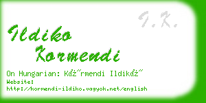 ildiko kormendi business card